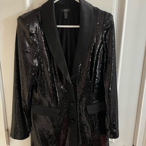 Aidan Mattox Black Sequin Tuxedo Minidress. Size 12